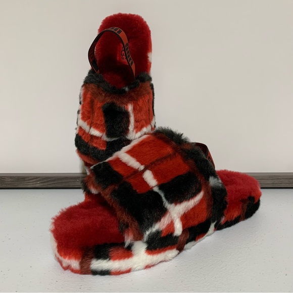 UGG ‘Plaid Punk’ Fluff Yeah Slides-Size 6 NWT - Picture 7 of 11